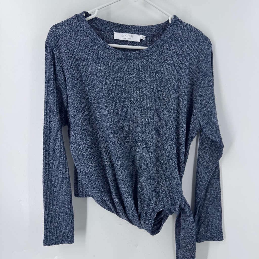 Astr Blue Tie-Front Sweater